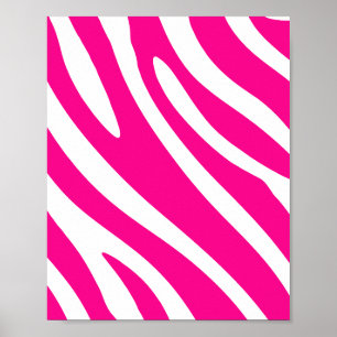 Poster Gras Gris rose Zebra