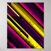Poster Gras jaune et rose Grunge Diagonal Design (Devant)