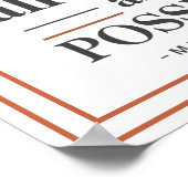 Poster Gras Moderne Avec Dieu Tout Est Possible (Coin)