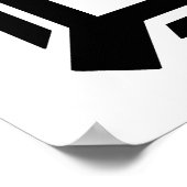 Poster Gras noir blanc géométrique Abstrait Line Art (Coin)