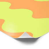 Poster Gras Orange Lime Wavy Stripe Art Moderne Mur (Coin)
