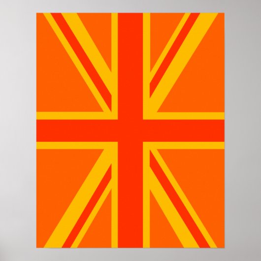 Poster Gras orange Union Jack Britanniques Drapeau Swag (Devant)