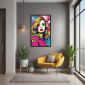 Poster Gras Retro Pop Art Portrait