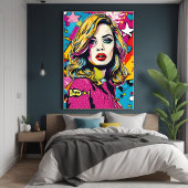 Poster Gras Retro Pop Art Portrait