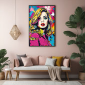 Poster Gras Retro Pop Art Portrait