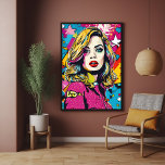 Poster Gras Retro Pop Art Portrait<br><div class="desc">Transformez votre espace avec "Bold Retro Pop Art Portrait", une affiche d'art générée par l'IA et colorée qui capture l'essence de l'art pop. Idéal pour ajouter une touche rétro à votre maison ou bureau, ce portrait audacieux est parfait pour les amateurs de culture pop et de design contemporain. Laissez cette...</div>
