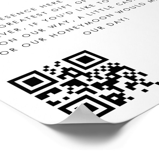 Poster Gras rétro Script coeur Honeymoon Fund Mariage (Coin)