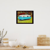Poster Gras Retro Travel Trailer Camper Art (Cuisine)
