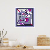 Poster Gras rose violet géométrique Abstrait industriel (Cuisine)
