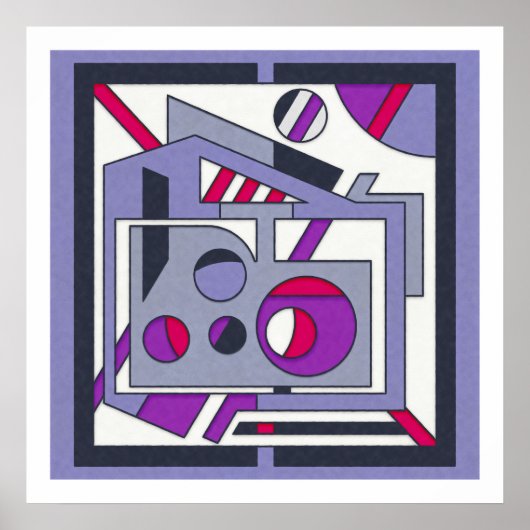 Poster Gras rose violet géométrique Abstrait industriel (Devant)