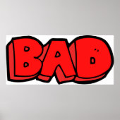 Poster Gras rouge mauvais style de graffiti (Devant)