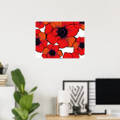 Poster Gras Rouge orange (Bureau à domicile)