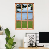 Poster Grass, Leaves and Sea View from a Window (Bureau à domicile)