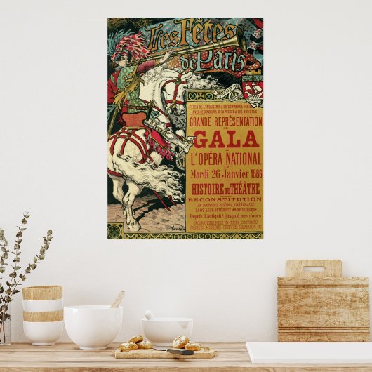 Poster Grasset Eugene les fetes de paris (Cuisine)