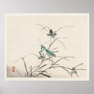 Poster Grasshopper de Kōno Bairei (1844-1895)