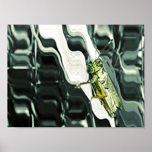 Poster Grasshopper sur Abstrait