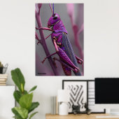 Poster Grasshopper violet (Bureau à domicile)