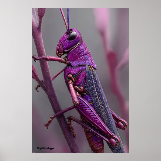 Poster Grasshopper violet (Devant)