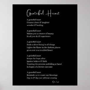 Poster Grateful coeur remercier poem d'action poème poste