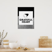 Poster Grateful Heart. Wall Art. (Cuisine)