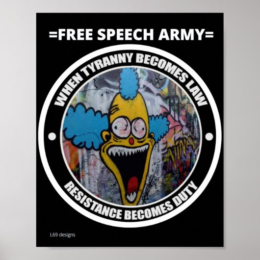 poster "GRATIS SPEECH ARMY 3" (Voorkant)