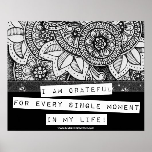 Poster Gratitude Appréciation Merci Lumière (Devant)