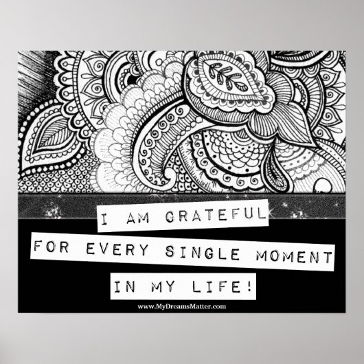 Poster Gratitude Appréciation Merci Lumière (Devant)