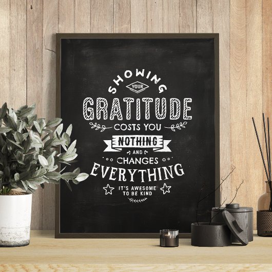 Poster Gratitude Change Tout Citation Inspirationnelle