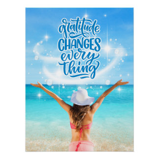 Poster Gratitude change tout Tropical Beach Post