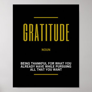 Poster Gratitude Citation Inspirationnelle Sur Le Succès