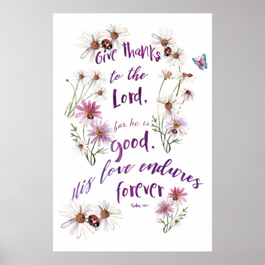 Poster Gratitude durable : Psaumes 156:1 Citation chrétie (Devant)