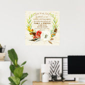 Poster Gratitude Mariage Boho Bohemian Wreath Floral Fall (Bureau à domicile)