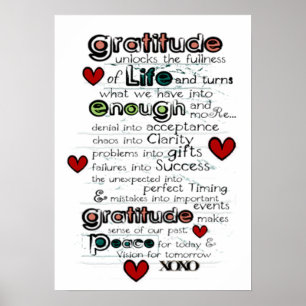 Poster Gratitude / Wisdom on Life / Typography Design