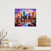Poster Gratte-ciel de Houston Art Graffiti (Cuisine)