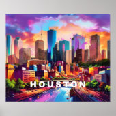 Poster Gratte-ciel de Houston Art Graffiti (Devant)