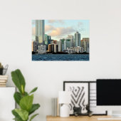 Poster gratte-ciel de Miami contre ciel dégagé (Bureau à domicile)