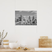 Poster gratte-ciel de Philly noir et blanc (Cuisine)