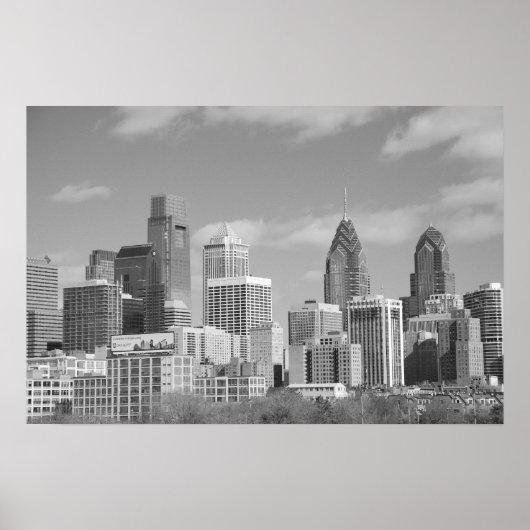 Poster gratte-ciel de Philly noir et blanc (Devant)