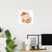 Poster Gratuit Citrouille & Feuilles d'automne (Bureau à domicile)