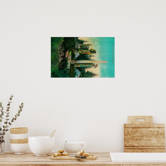 Poster Graves et totems indiens dans l'État de l'Alaska (Cuisine)