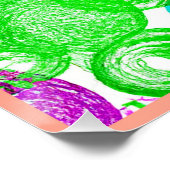 Poster Gravure avec Motif Abstrait couleur (Coin)