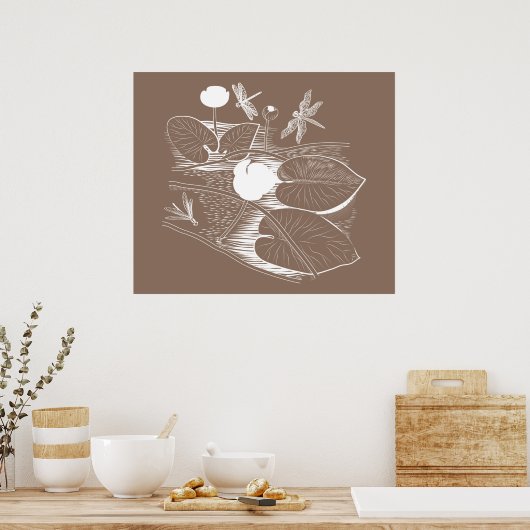 Poster Gravure de nénuphars (Cuisine)