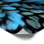 Poster Gravure de toile turquoise et bleu pour pétales pi (Coin)