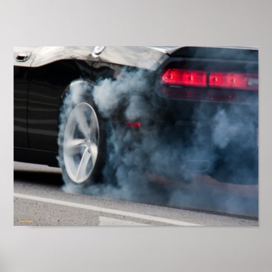 Poster Gravure de voiture noire (Devant)