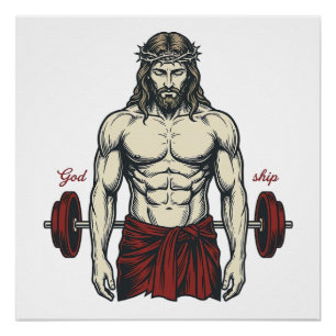 Poster Gravure Vintage Foi Force Graphisme_1