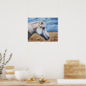 Poster Gray Arabian Horse Art Imprimer (Cuisine)