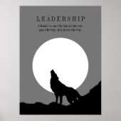 Poster Gray Black Pop Art Leadership Wolf Howling (Devant)