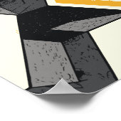 Poster Gray & Black Structures Framed by Golden Light (Coin)