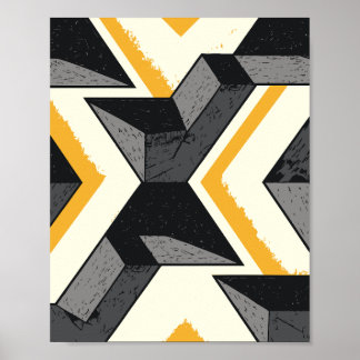 Poster Gray & Black Structures Framed by Golden Light