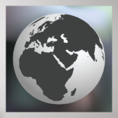Poster Gray Earth Globe (Devant)